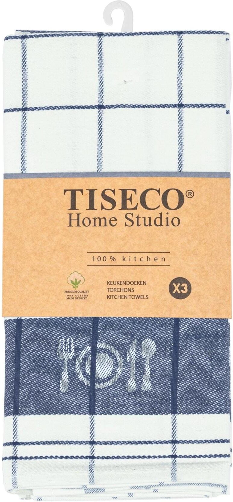 Geschirrtuch "Tiseco Pharao 3er Set", blau, Obermaterial: 100% Baumwolle, Geschirrtücher, Geschirrtuch blau Einheitsgröße