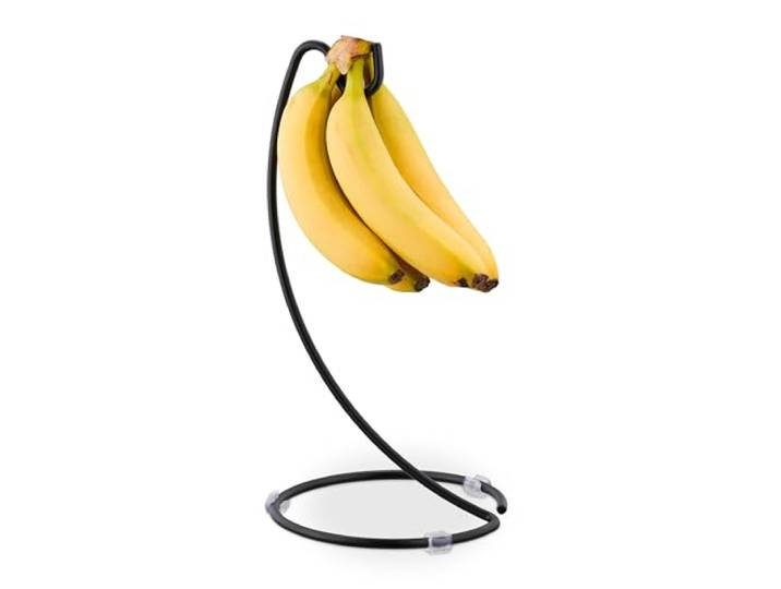 Relaxdays 2 x Porte-Bananes\, métal\, H x P : 33 x 17 cm\, pour éviter Les Marques\, Rangement des Bananes\, Support à Bananes\, Noir