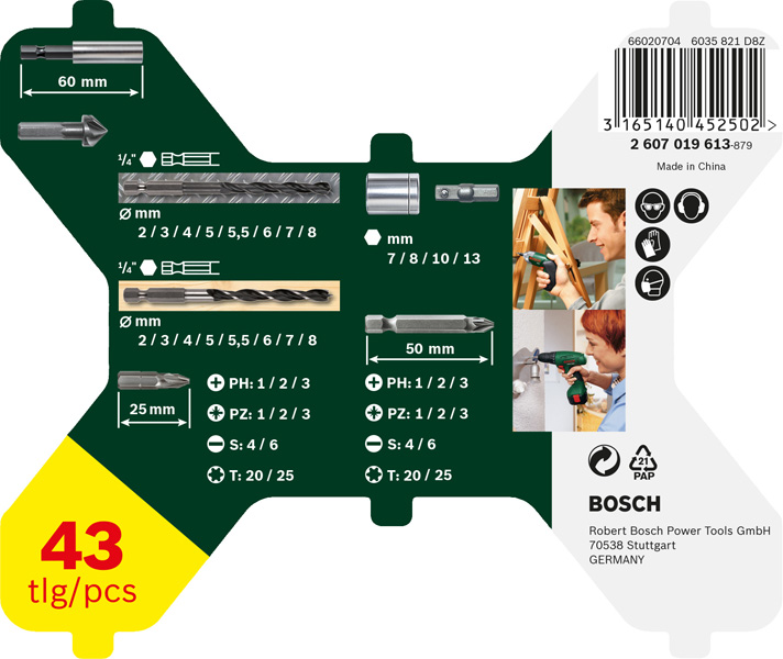 Bosch 43-teilig Sechskantbohrer X-Line-Set 2607019613