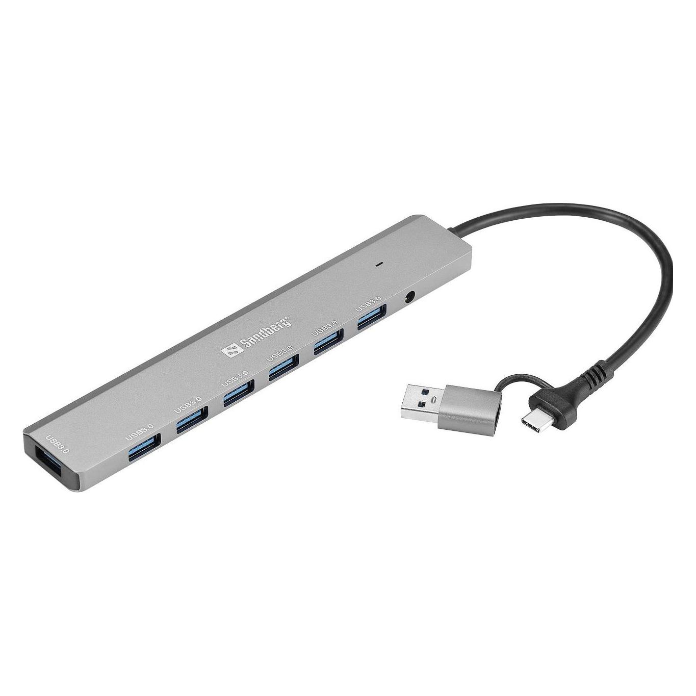 Sandberg USB-C/A to 7 x USB 3.0 Hub (USB-A, USB-C, 7 Ports) (136-66)