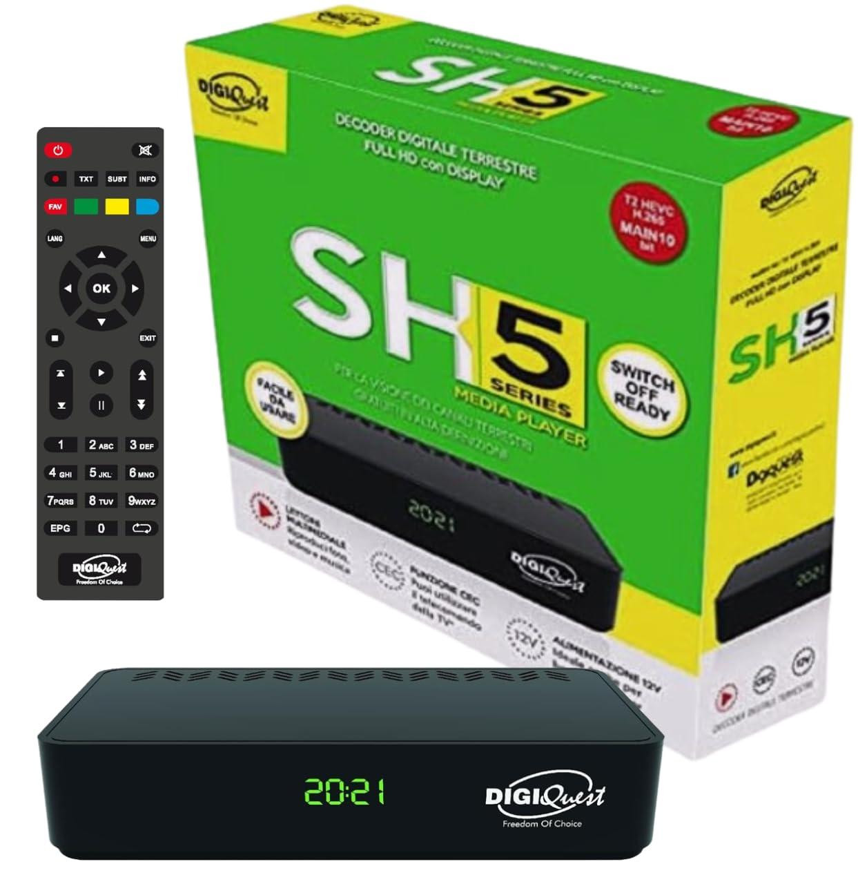 Selius SH5 HD Ontvanger, Full HD Digitale Terrestrische Decoder, 1080p, Zwart