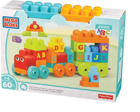 Fisher Price Mega Bloks ABC Learning Train - Buildable Train for Toddlers and Preschoolers - Learn ABCs with Colorful Blocks - Ages 3 and Up