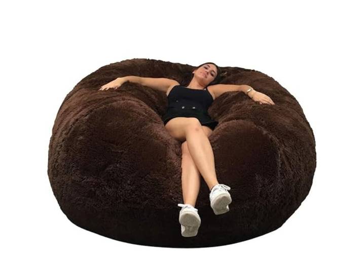 bananair - Sitzsack XXL mit Füllung für Erwachsene - Ultra Weich und Bequem mit Schaumstoff Füllung - Maschinenwaschbarer Bezug - Giant Bean Bag Chair, Sofa, Bed, Couch (140 cm, Schokolade)