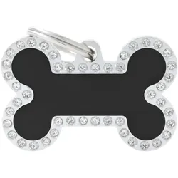 Myfamily MyFa tegn glam, ben stor, sort (Hund), Halsband + Leine