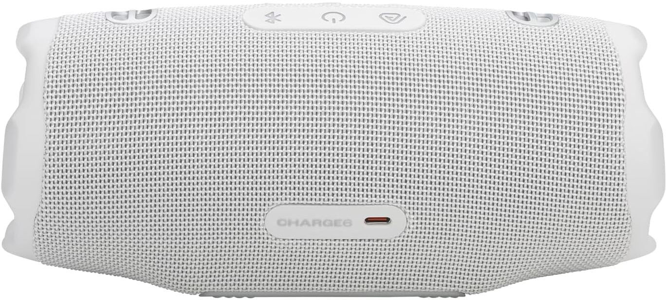 JBL Charge 6, Wireless Portable Bluetooth Speaker, White   IP68 Waterproof & Drop-Proof, AI Boost, 28Hrs Playtime, Auracast, Built-in Powerbank, Removable Carrying Strap