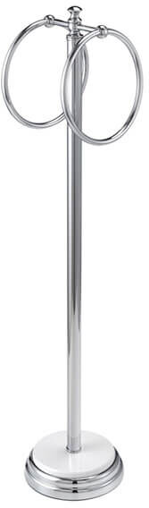 Showerdrape Opera White/Chrome Freestanding Double Towel Ring
