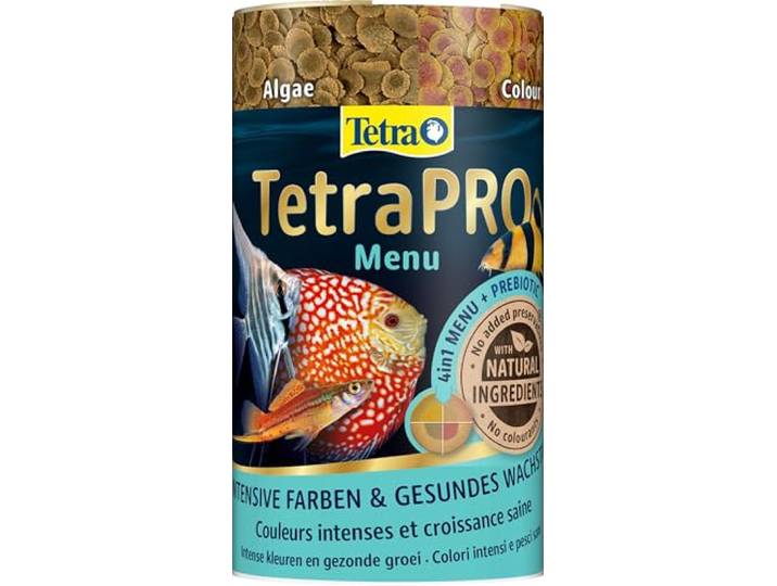 Tetra Pro Multi-Crisps Menu - 4-in-1 premium visvoermengsel met verschillende Crisps-soorten voor energie, kleur, groei, doos van 250 ml