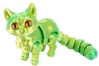Inspire Essentials 3D Printed Articulated Cat Toy Glow In The Dark Fidget Cat Figure neon