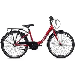 SCOOL 24 Zoll Kinderfahrrad S'COOL chiX 24-N3, Größe 130–145 cm in Rot Rot