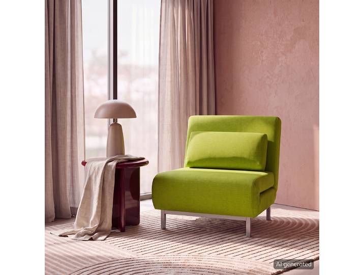 Schlafsessel COPPERFIELD Grün/Limettengrün Stoff Zahira 92 x 78 x 85cm