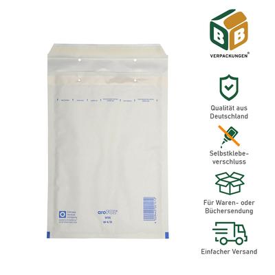 BB-Verpackungen GmbH 200 x Luftpolsterversandtasche mit Fenster 4 / D (180 x 265 mm) Versandtasche gepolsterte Briefumschläge Polsterversandtaschen BB-Verpackungen