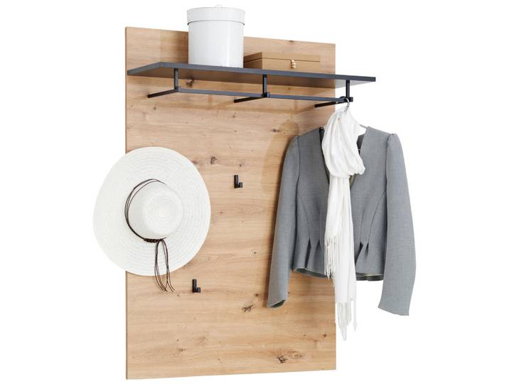 Xora Garderobenpaneel, Anthrazit, Eiche Artisan, 80x115x27 cm, Hutablage, Kleiderstange, Garderobe, Garderoben-Sets & Garderoben-Serien, Garderoben-Serien