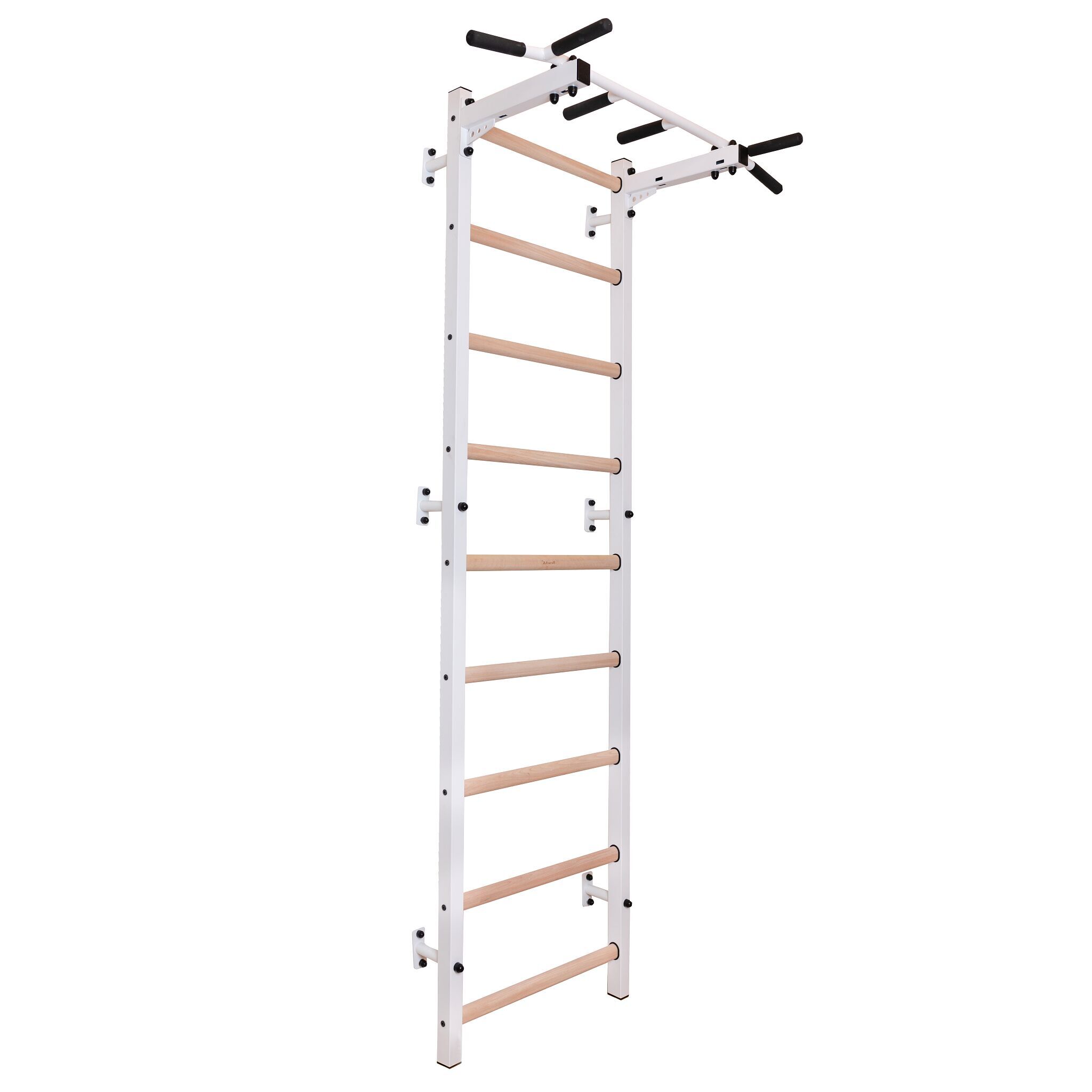 BenchK Sprossenwand Fitness-System "721", mit fest montierter Klimmzugstange, 721W, Weiß