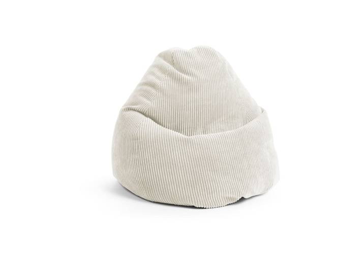 Pouf poire grand confort xl velours grosse cote beige 70x110 cm