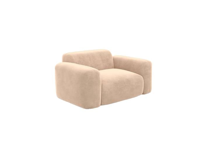 Design Loungesessel „Aras“ mit Samtbezug Samtbezug Beige BLOOMINGLOFT Collection