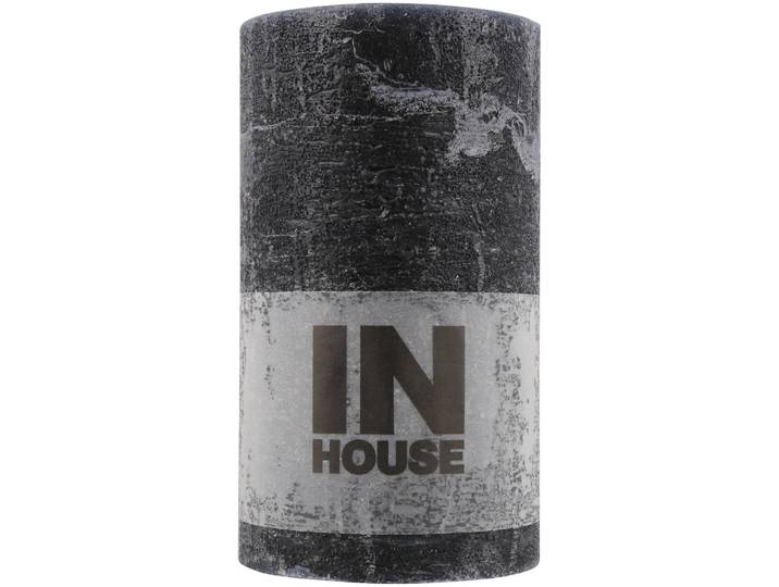 Inhouse Zylinderkerze Rustic 68x120 Schwarz