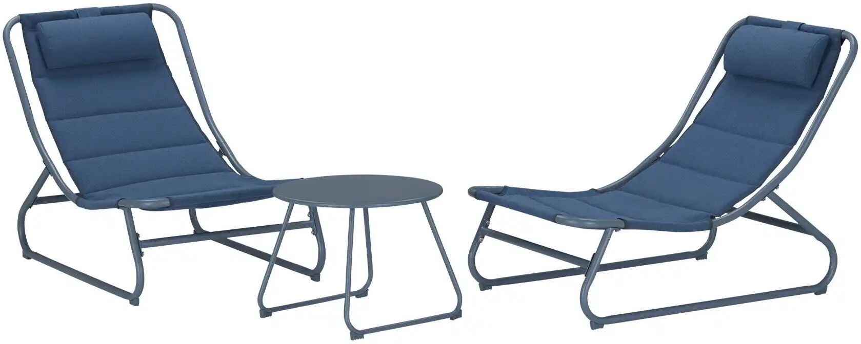 Höffner Balkonset für 2 Personen mit Kopfkissen Faro ¦ blau