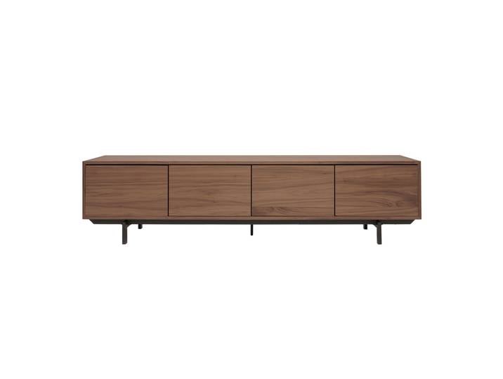 Vintage-TV-Möbel Walnuss und Metall B200 cm MANNY
