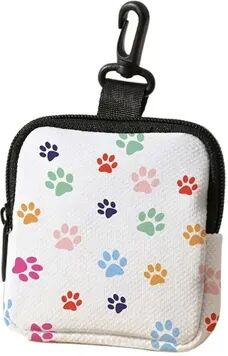 Discount Dollar Deals Mini Coin Purse, Cat Print Lightweight Waterproof Earphone Bag, Multiple Styles Artificial Leather Wallet, Friends Gift cat Paw