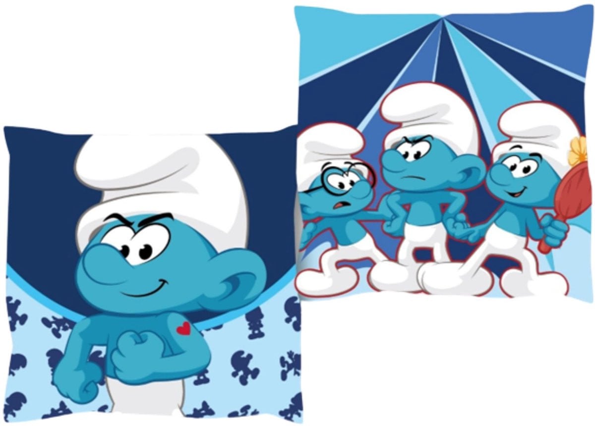 Smurfen kussen blauw voor de kinderkamer