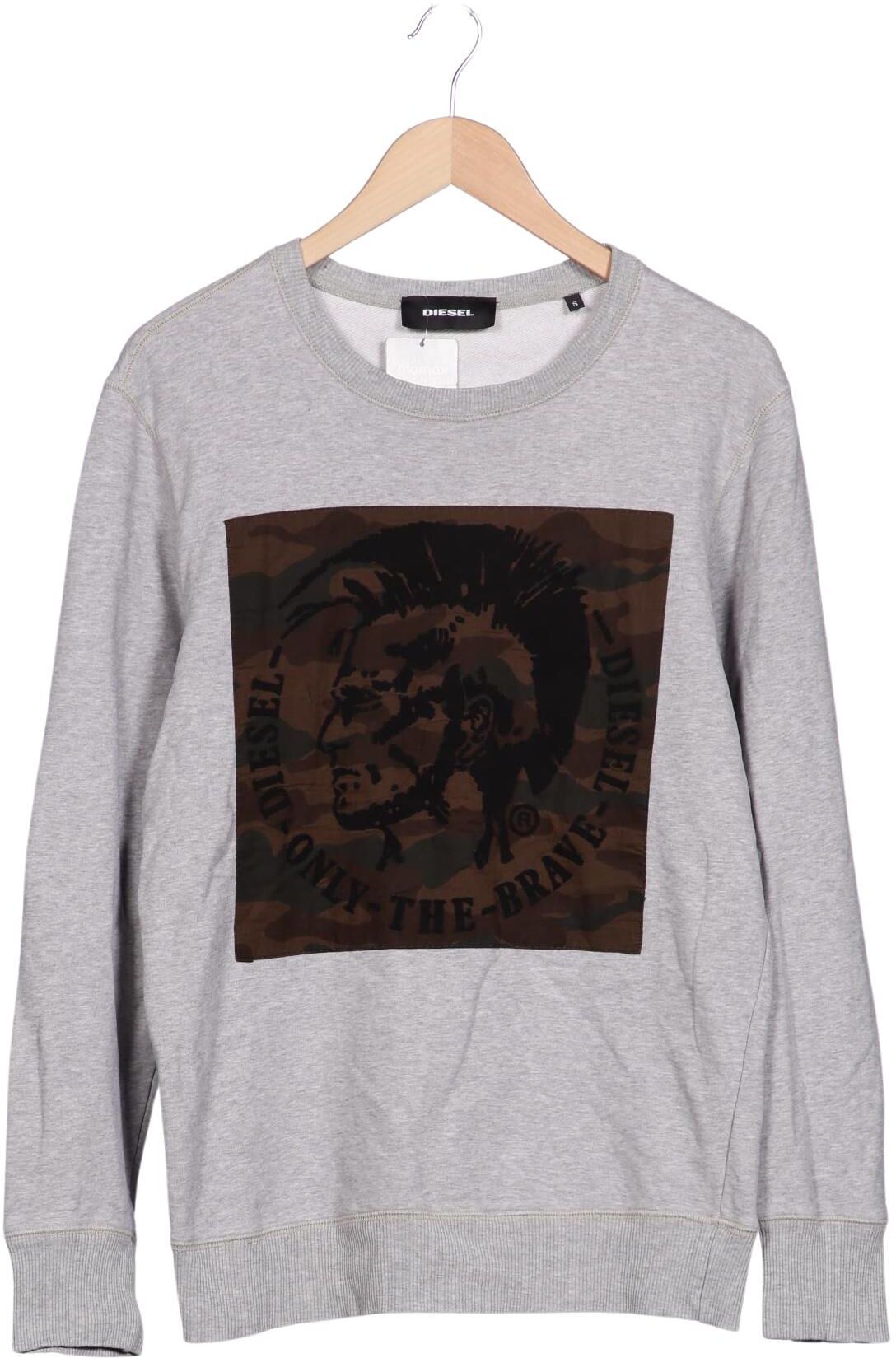 Diesel Herren Sweater, Grau, Gr. S, Baumwolle - Second Hand