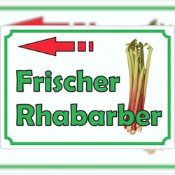 HB-Druck Frischer Rhabarber Werbeaufkleber  Hofladen Verkaufsförderung A0 (841x1189mm)