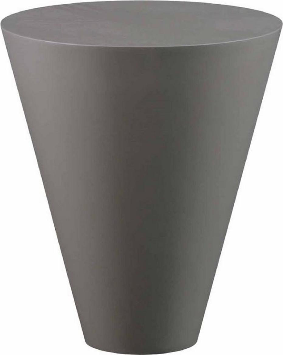Casa Padrino Luxus Gartentisch Matt Grau Ø 51 x H. 60 cm - Runder Wetterbeständiger Beistelltisch - Garten Terrassen Tisch Möbel - Luxus Kollektion