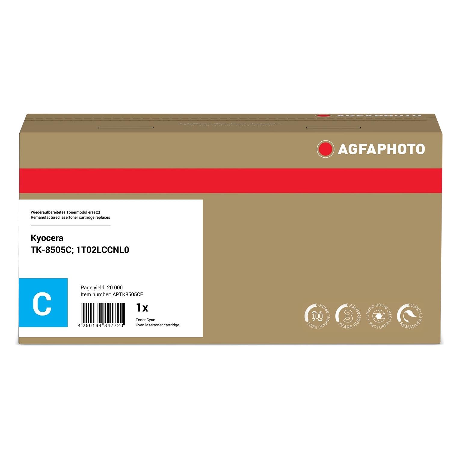 Agfaphoto Cyan Tonerpatrone (Alternative zu: Kyocera TK-8505C) (C) (APTK8505CE)