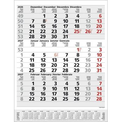 3-Monats-Planer Comfort Grau 2027