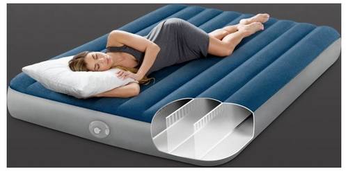 INTEX Luftbett mit Pumpe INTEX Dunkelblau und Grau 152 x 203 x 25 cm
