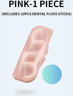 Uplifted Finds 1pc Fashionable And Convenient Dental Floss Stick Carrying Case Includes 10pcs High Quality Floss pink
