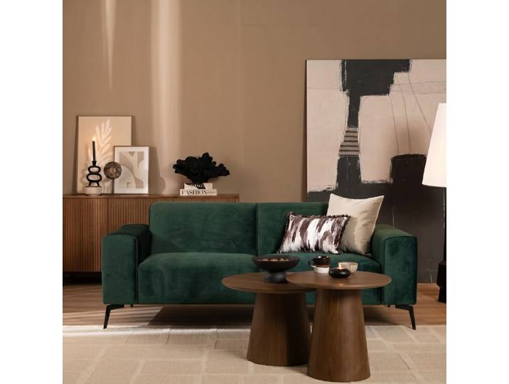 Bronx71 Samt Sofa Vegas 2,5-Sitzer dunkelgrün