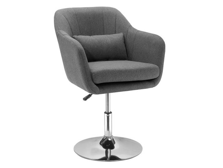 Okwish Drehstuhl 60/60/79-91 cm dunkelgrau aus Polyester drehbar, Dunkelgrau, Kunststoff, 60x91x60 cm, Büromöbel, Bürostühle, Drehstühle