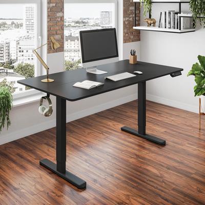 "Techni Mobili 47.25"" W Electric Standing Desk, Heigh Adjustable Sit-to-Stand Desk with 3 Memory Presets and Dual Accessory Hooks"