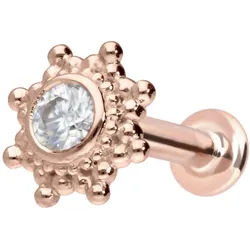 14 Karat Gold Labret mit Push Fit MOISSANIT-SONNE