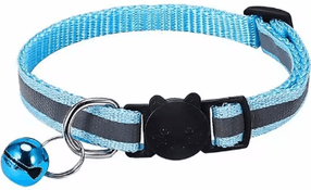 Inspire Picks Safe Glow Reflective Breakaway Cat Collar With Bell lightblue width1cm