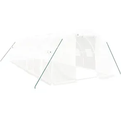 Helloshop26 - Gewächshauszelt für Pflanzen Blumen und Gemüse mit Stahlrahmen 24 m2 8 x 3 x 2 m weiß 02_0044565