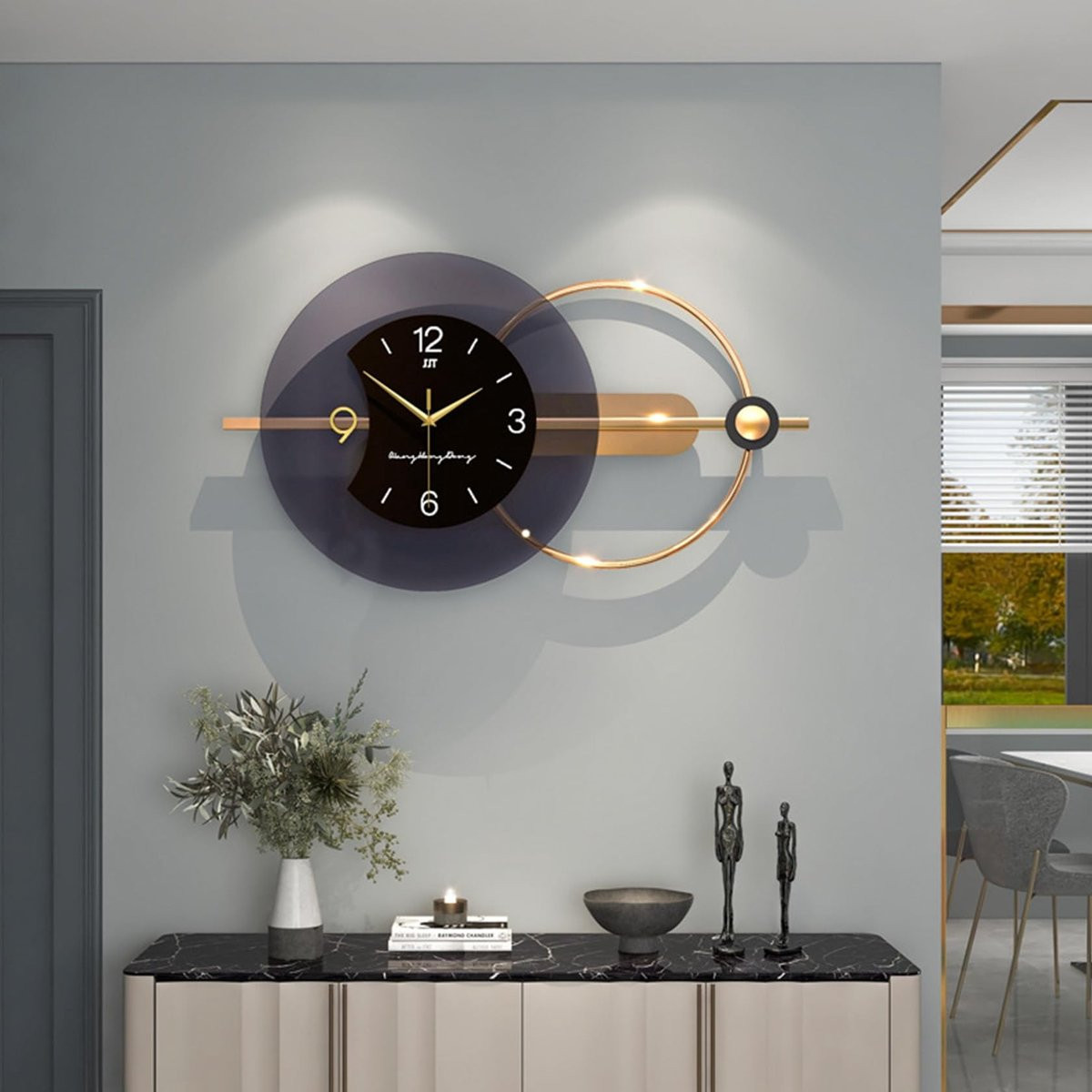 Solidchoice Grote Analoge Wandklok XXL zonder tikkend geluid