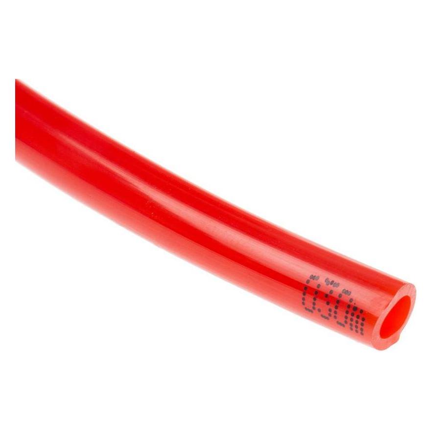 RS PRO Polyurethane Tube, Red, 4mm ID, 6mm OD (9172422)