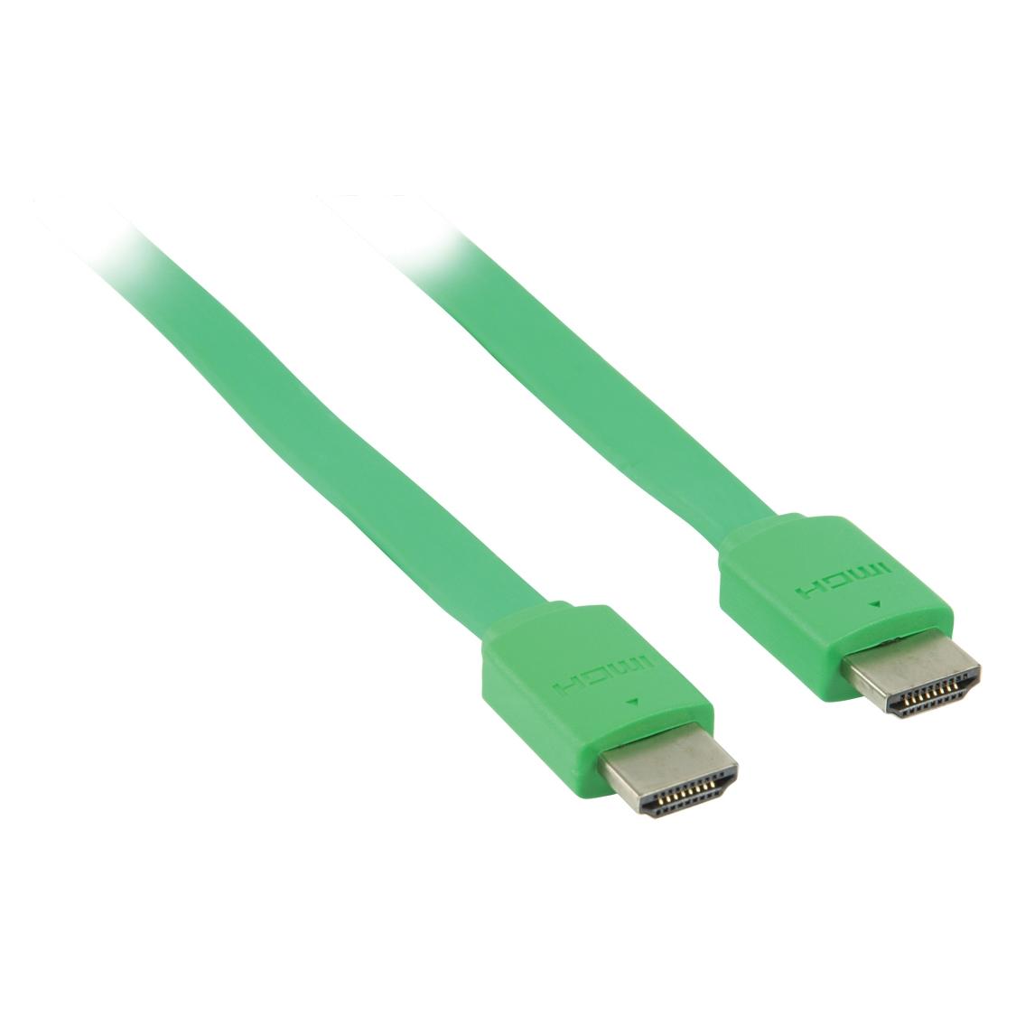 Valueline Plochý HDMI kabel zelená / HDMI kabel / HDMI 1.4 / 3D/4K / 2 m (2 m) (VLMP34010G2.00)