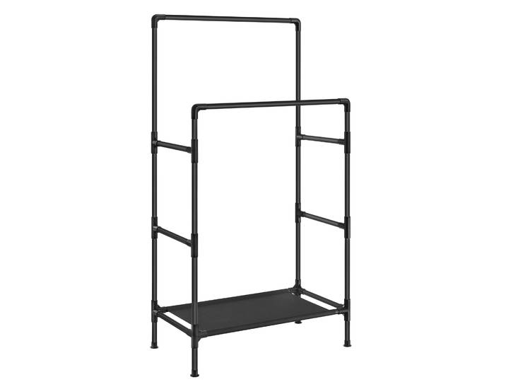 Kleiderständer Metall 55kg schwarz doppelt