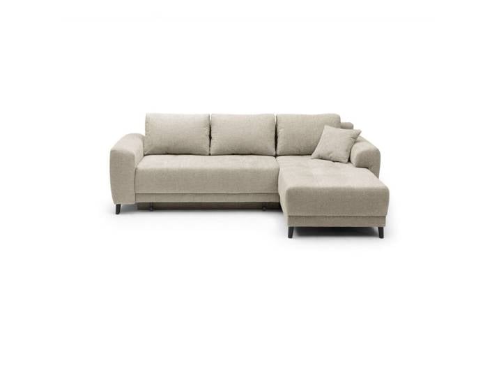 Trendstore Joni Ecksofa inkl. Schlaffunktion und Bettkasten - Chenille beige - rechts Schlaffunktion Modern