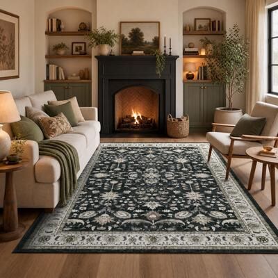 Garvee Vintage Oriental Washable Area Rug