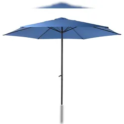 DELUKE Sonnenschirm THOMAS Ø 300cm 6 Streben Blau Polyester Gartenschirm Balkonschirm UV-Schutz
