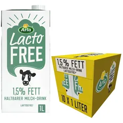 Arla LactoFREE Laktosefreie H-Milch 1,5% Fett 10 x 1 l (10 l)