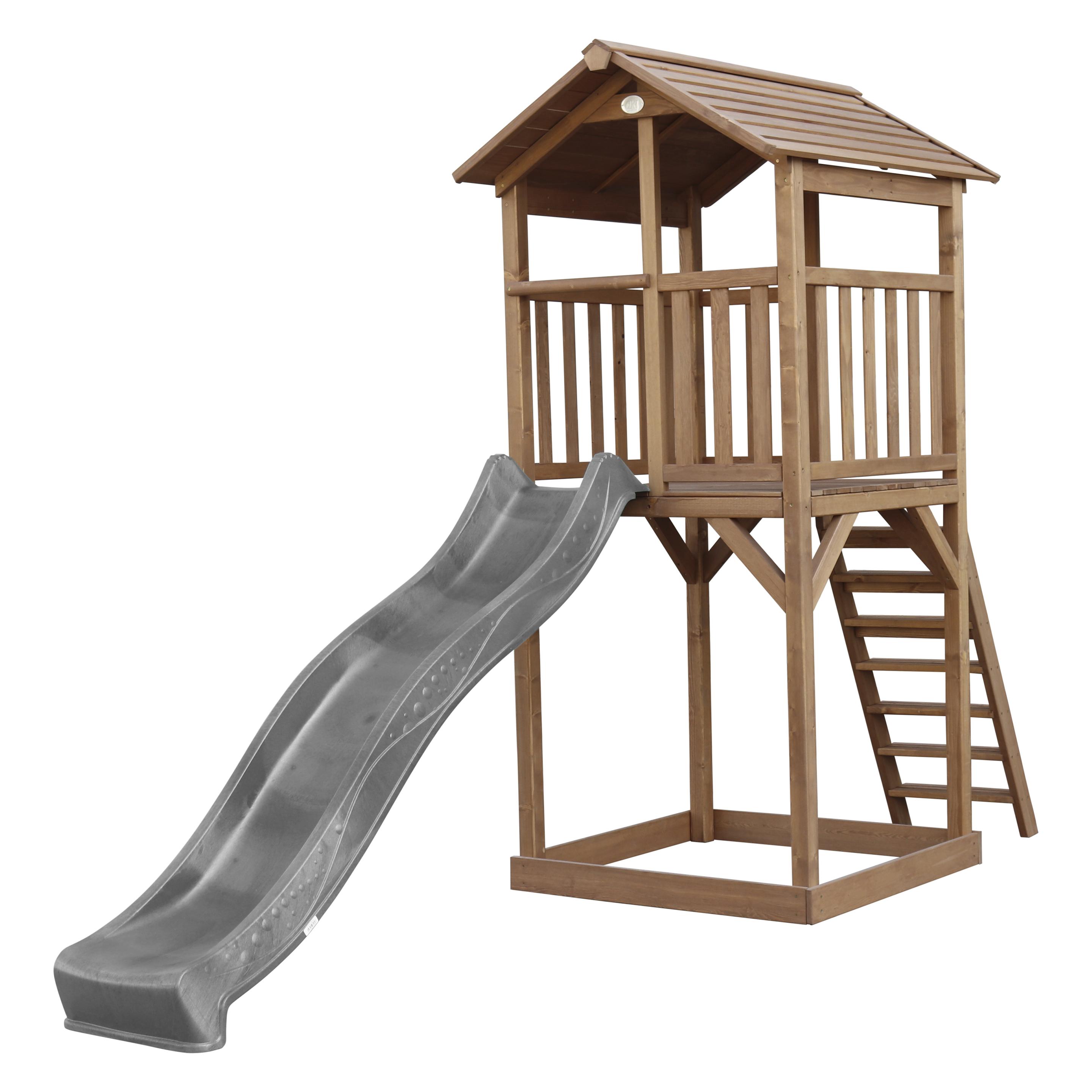 Axi Beach Tower Spielturm Braun - Graue Rutsche (A025.120.80)
