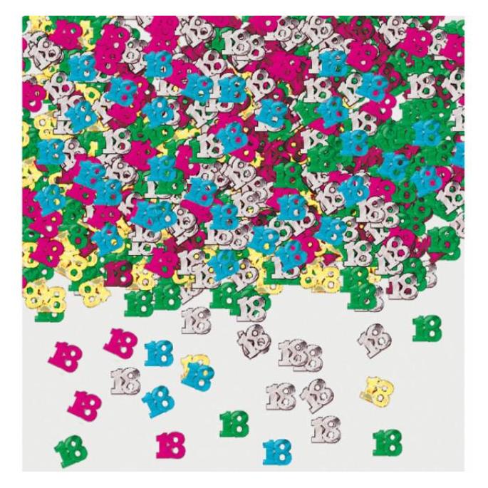 Magni INT36118-90 - Konfetti 18, Folie, 14 g, Streudeko, Tischdekoration, Geburtstag (12 Stk.) (INT36118-90)