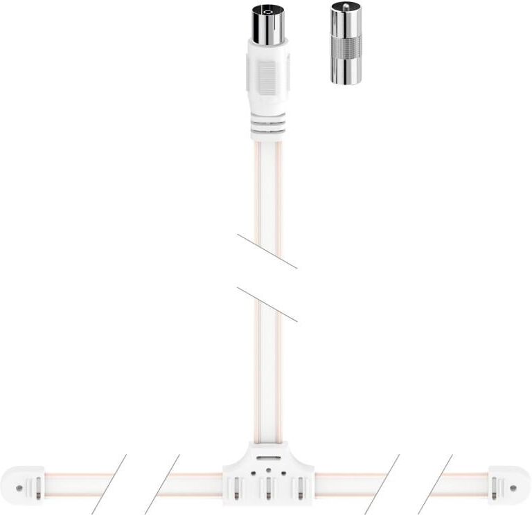 Hama TV-Kabel "Wurfantenne (Dipole), Koax, inkl. Adapter", weiß, 150cmcm, Kabel, TV-Kabel