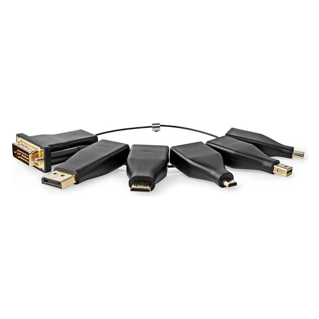 Nedis HDMI -Adapter | DisplayPort Stecker / DVI-D 24+1-Pin Stecker / HDMI Micro Stecker / HDMI M (DisplayPort, HDMI) (CCGB34999BK)