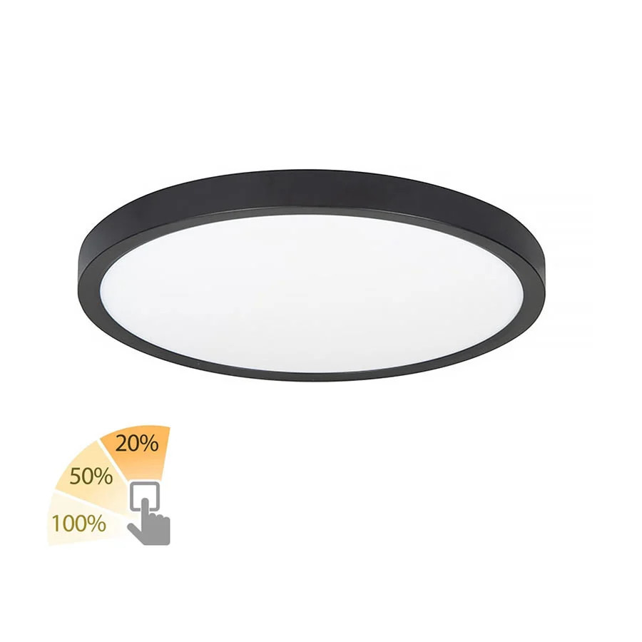 Highlight Piatto Plafondlamp LED zwart Ø 30,5 cm